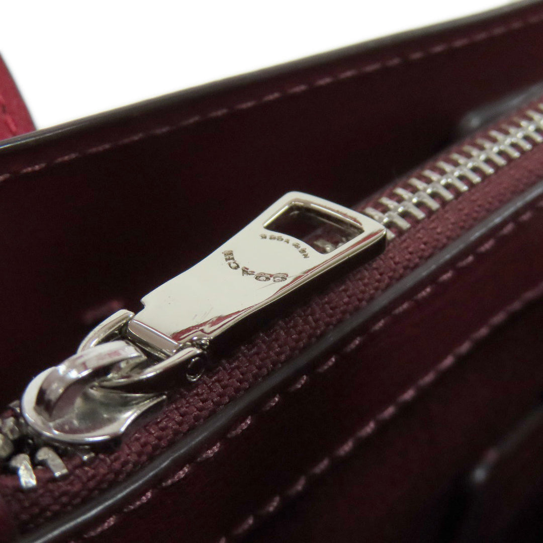 COACH Tote Bag F73277 leather Red logo Women Used Authentic