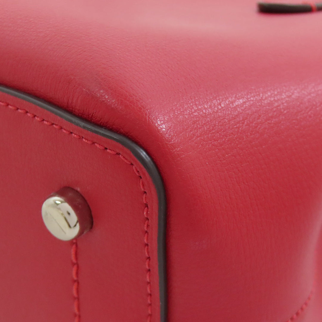 COACH Tote Bag F73277 leather Red logo Women Used Authentic