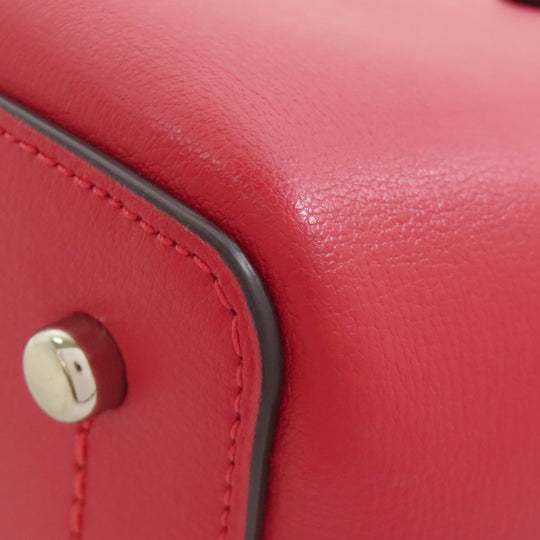 COACH Tote Bag F73277 leather Red logo Women Used Authentic