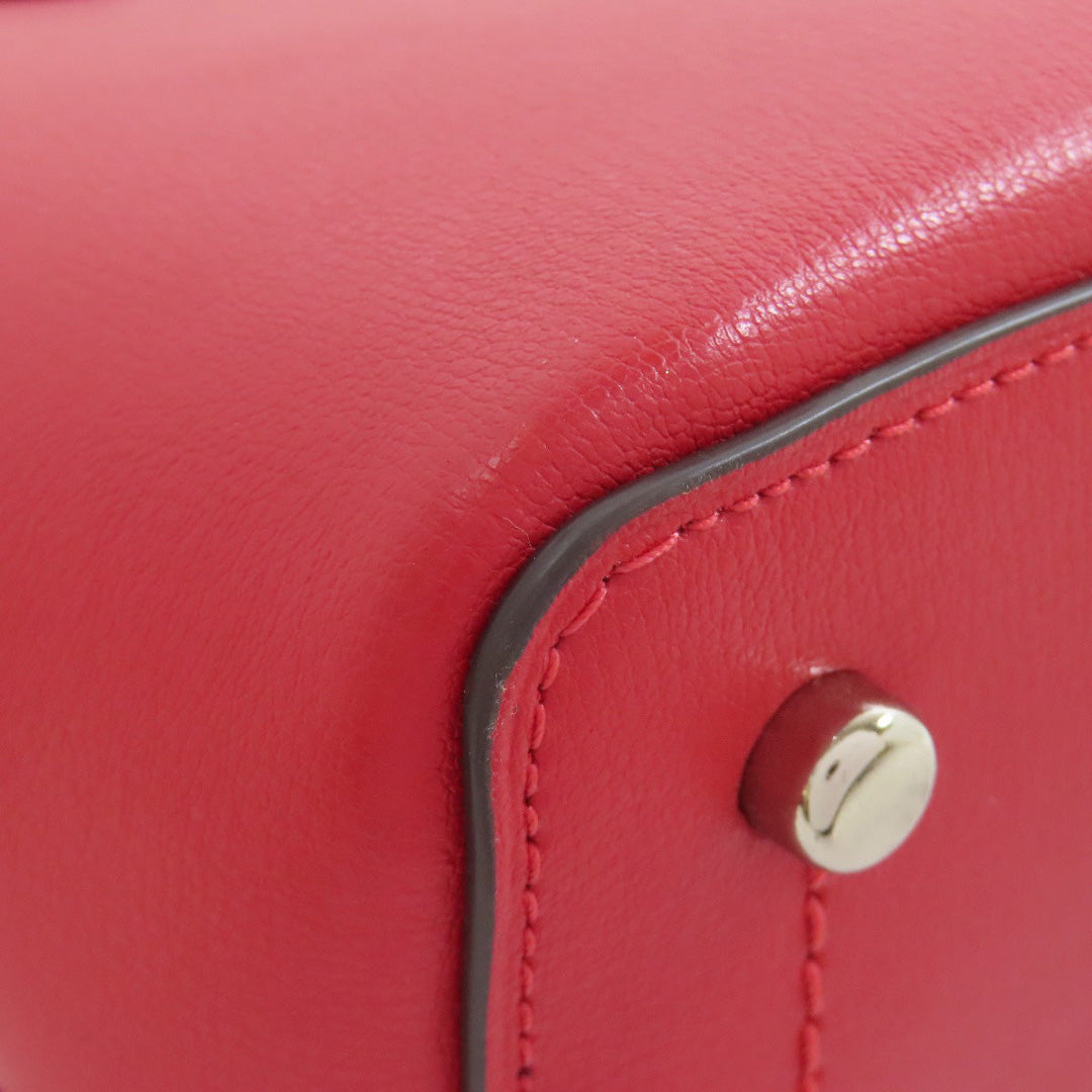 COACH Tote Bag F73277 leather Red logo Women Used Authentic