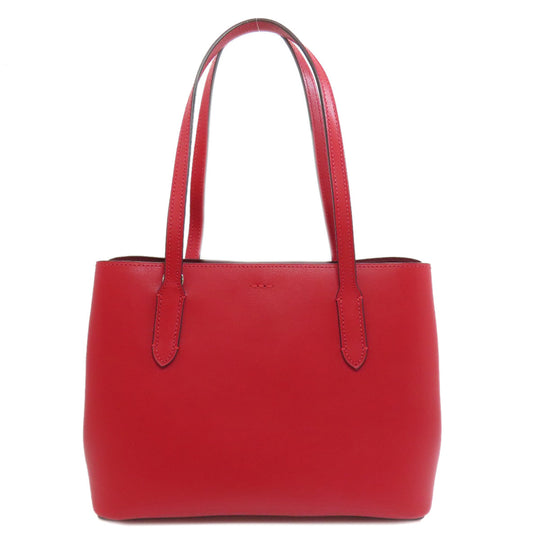 COACH Tote Bag F73277 leather Red logo Women Used Authentic