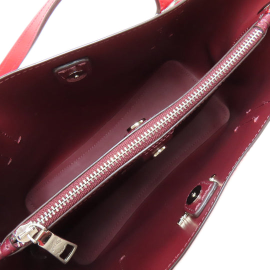 COACH Tote Bag F73277 leather Red logo Women Used Authentic