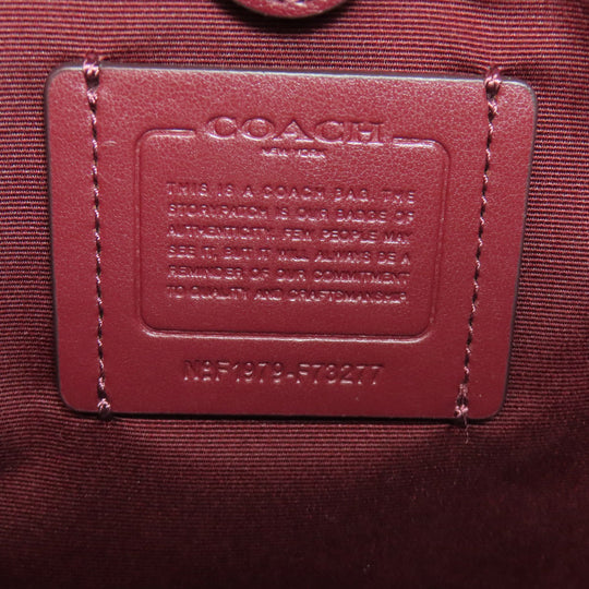 COACH Tote Bag F73277 leather Red logo Women Used Authentic