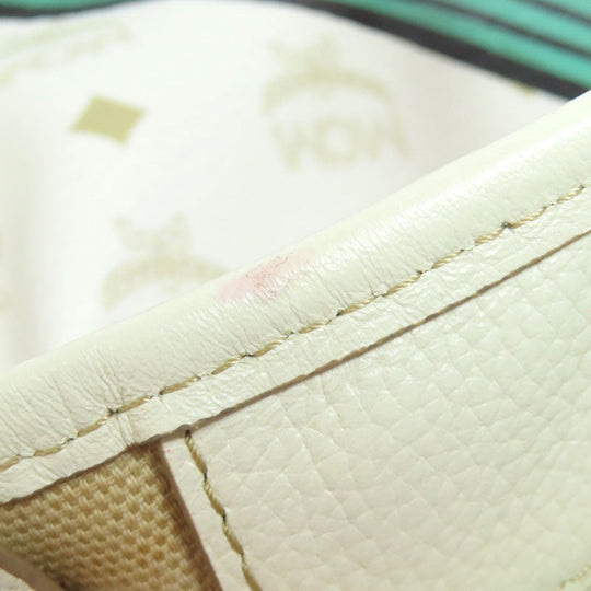MCM Tote Bag PVC white logo Women Used Authentic