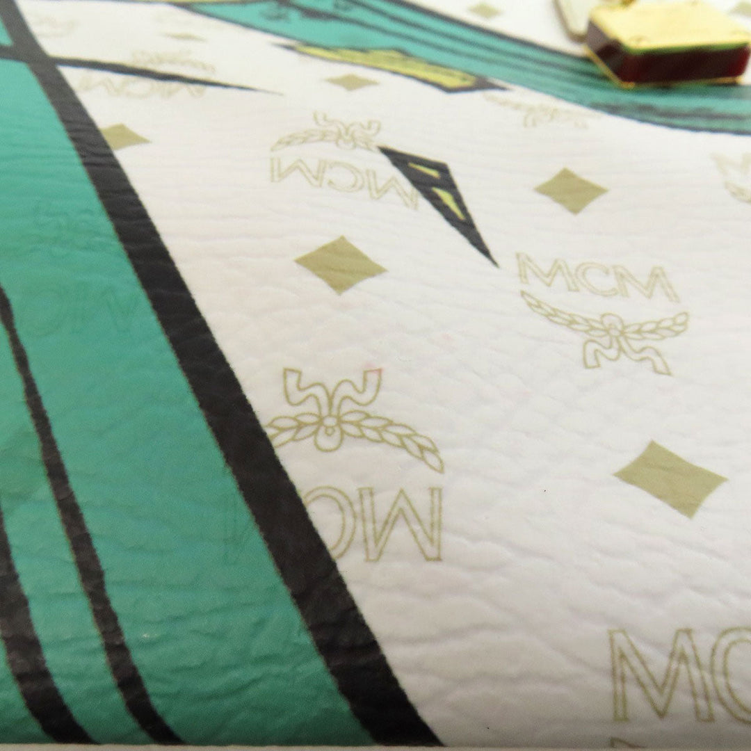 MCM Tote Bag PVC white logo Women Used Authentic