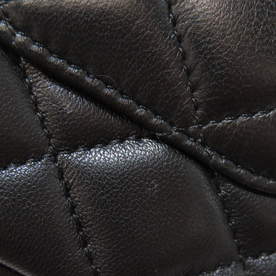 CHANEL Shoulder Bag lambskin black Matelasse Gold Metal Women Used Authentic