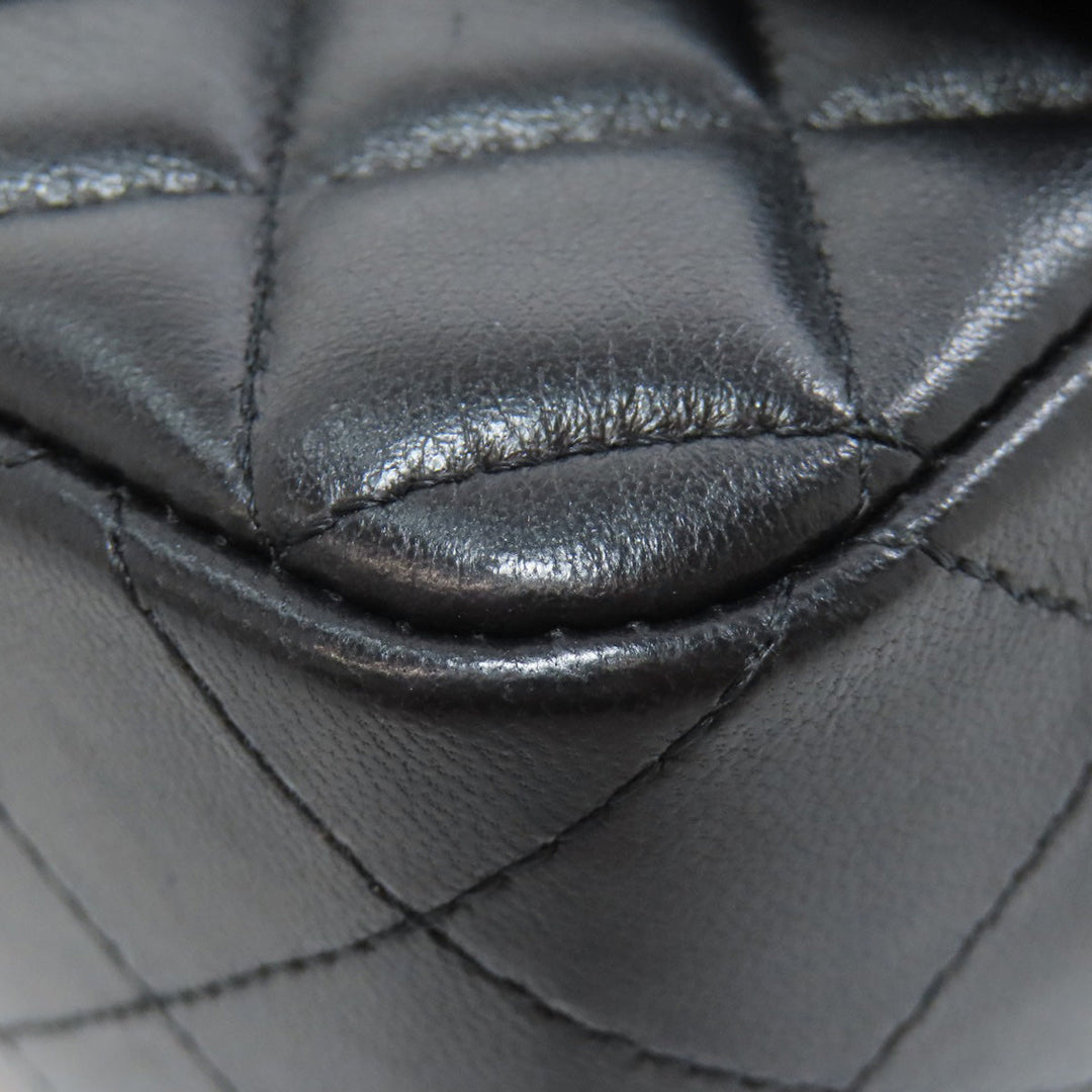 CHANEL Shoulder Bag lambskin black Matelasse Gold Metal Women Used Authentic