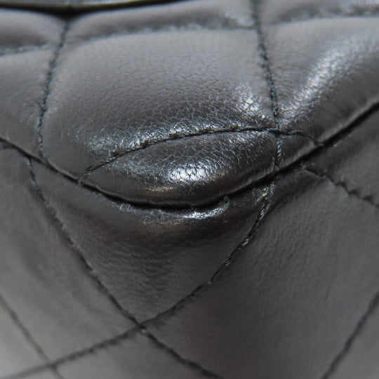 CHANEL Shoulder Bag lambskin black Matelasse Gold Metal Women Used Authentic