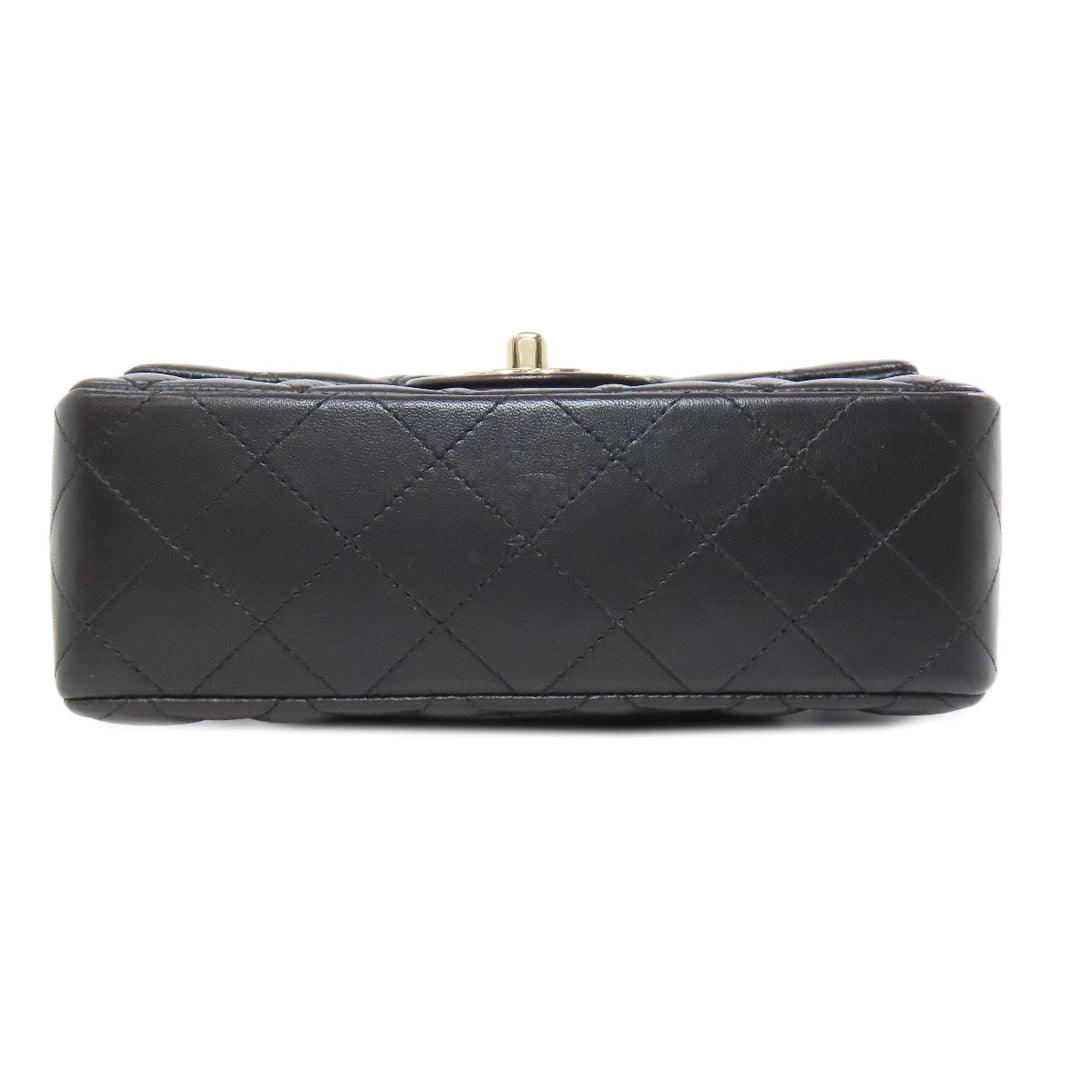 CHANEL Shoulder Bag lambskin black Matelasse Gold Metal Women Used Authentic