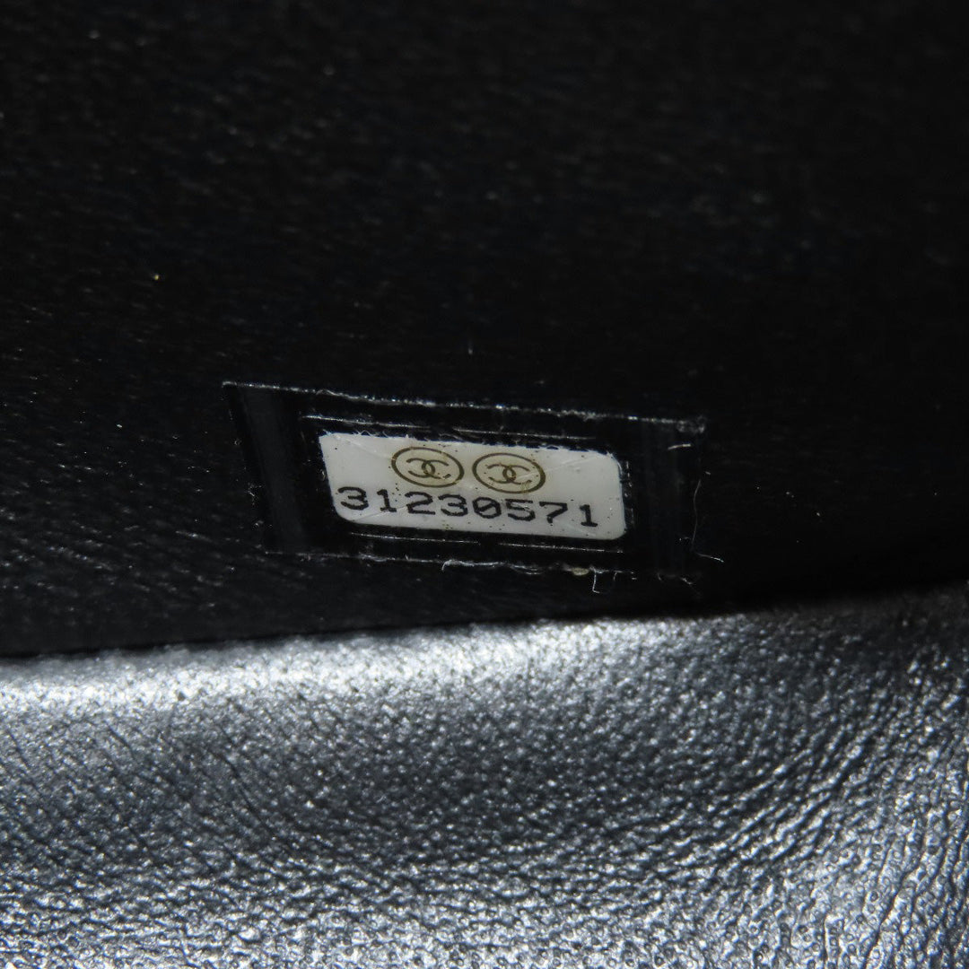 CHANEL Shoulder Bag lambskin black Matelasse Gold Metal Women Used Authentic