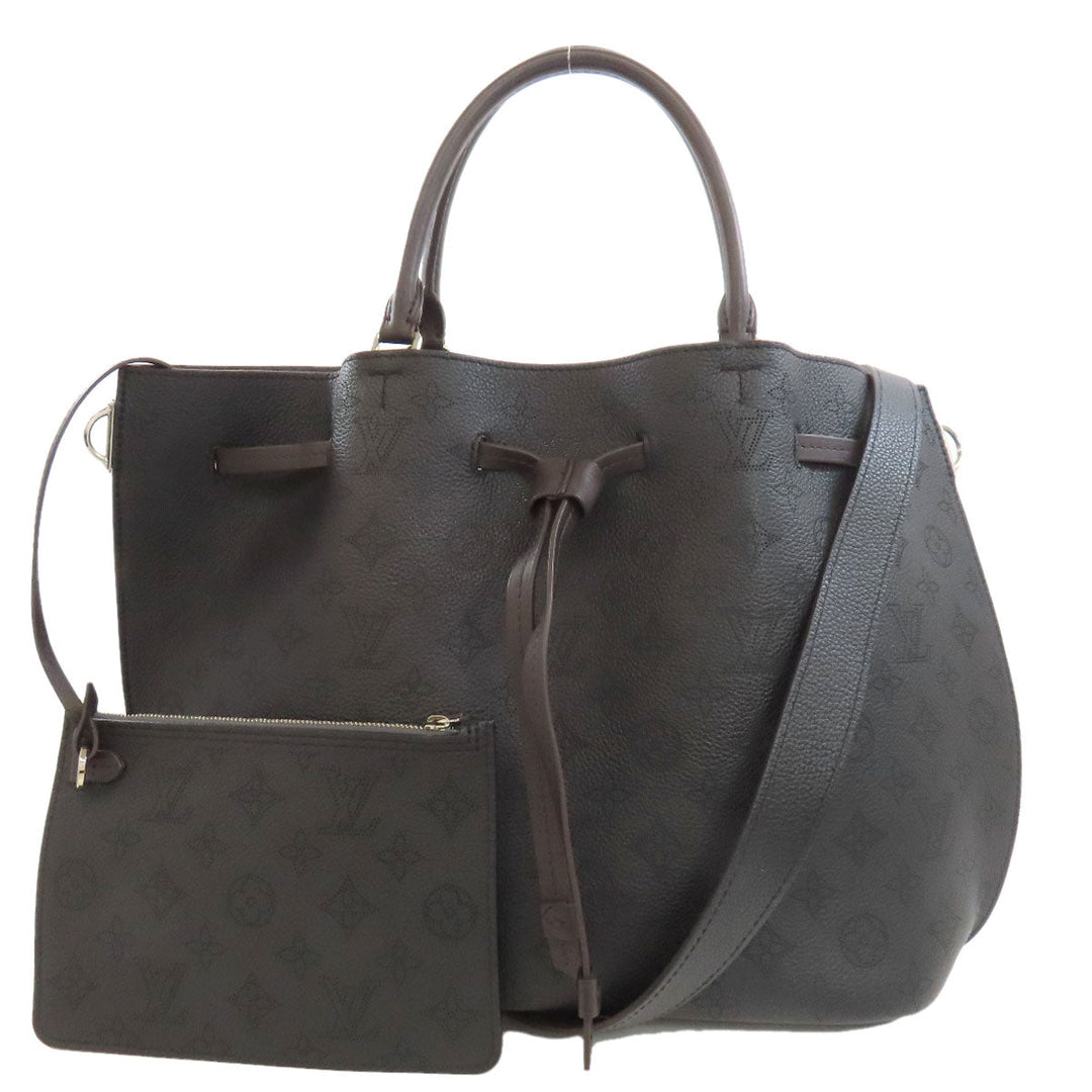 LOUIS VUITTON Tote Bag M54402 Mahina leather black Giroratta Women Used Authentic