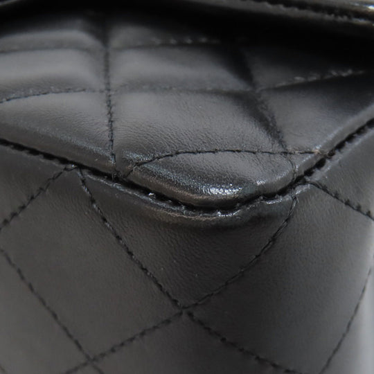 CHANEL Shoulder Bag lambskin black Matelasse SilverMetal Women Used Authentic