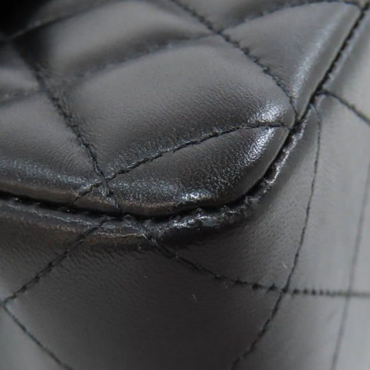 CHANEL Shoulder Bag lambskin black Matelasse SilverMetal Women Used Authentic