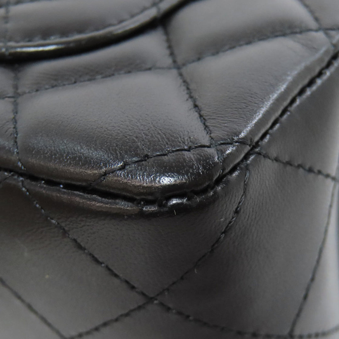 CHANEL Shoulder Bag lambskin black Matelasse SilverMetal Women Used Authentic