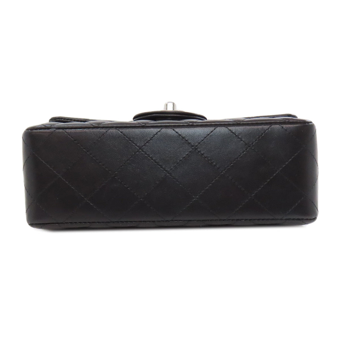 CHANEL Shoulder Bag lambskin black Matelasse SilverMetal Women Used Authentic