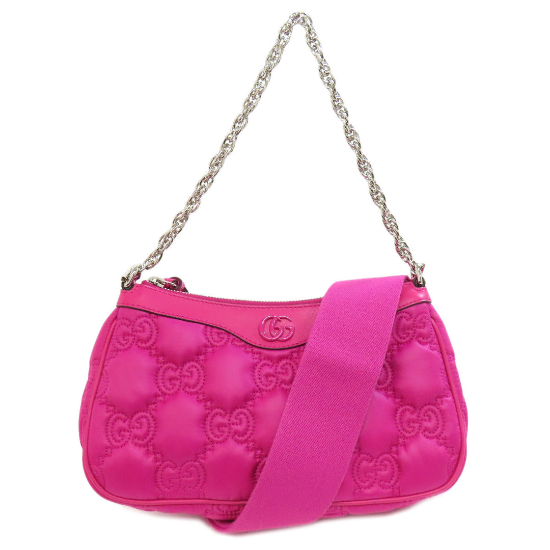 GUCCI Handbag 735049 Nylon pink GG Matelasse 2WAY Women Used Authentic