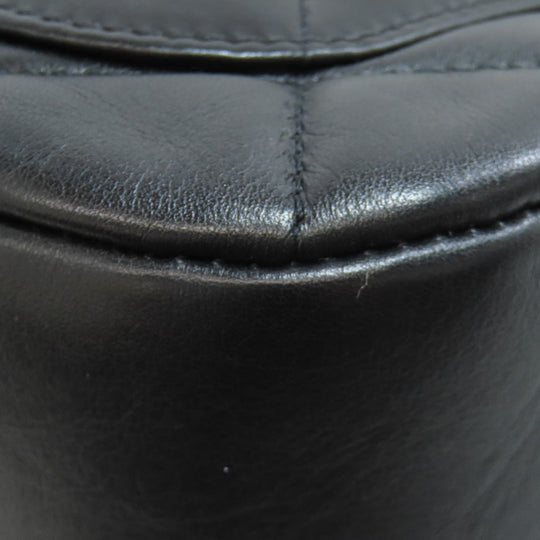 CHANEL Shoulder Bag lambskin black Matelasse ChainShoulder Gold Metal Women Used Authentic