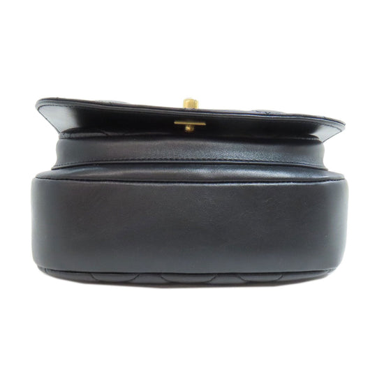 CHANEL Shoulder Bag lambskin black Matelasse ChainShoulder Gold Metal Women Used Authentic