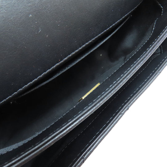 CHANEL Shoulder Bag lambskin black Matelasse ChainShoulder Gold Metal Women Used Authentic