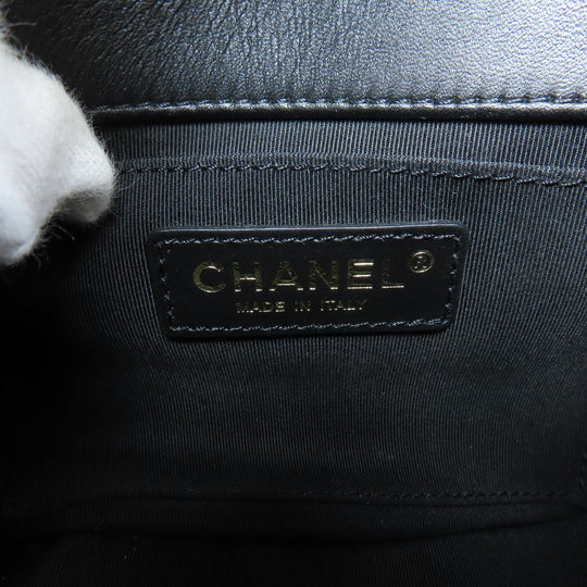 CHANEL Shoulder Bag lambskin black Matelasse ChainShoulder Gold Metal Women Used Authentic