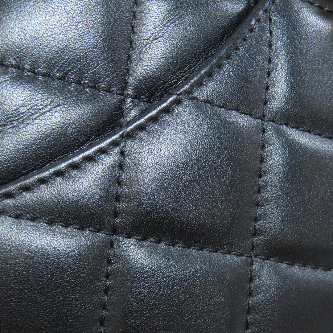 CHANEL Shoulder Bag lambskin black Matelasse ChainShoulder Gold Metal Women Used Authentic