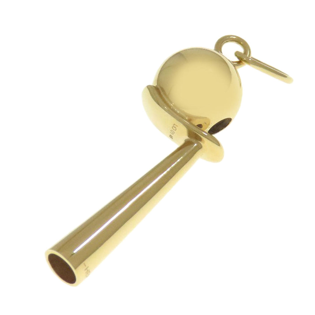 HERMES Pendant top Gold Plated gold Shifure Women Used Authentic