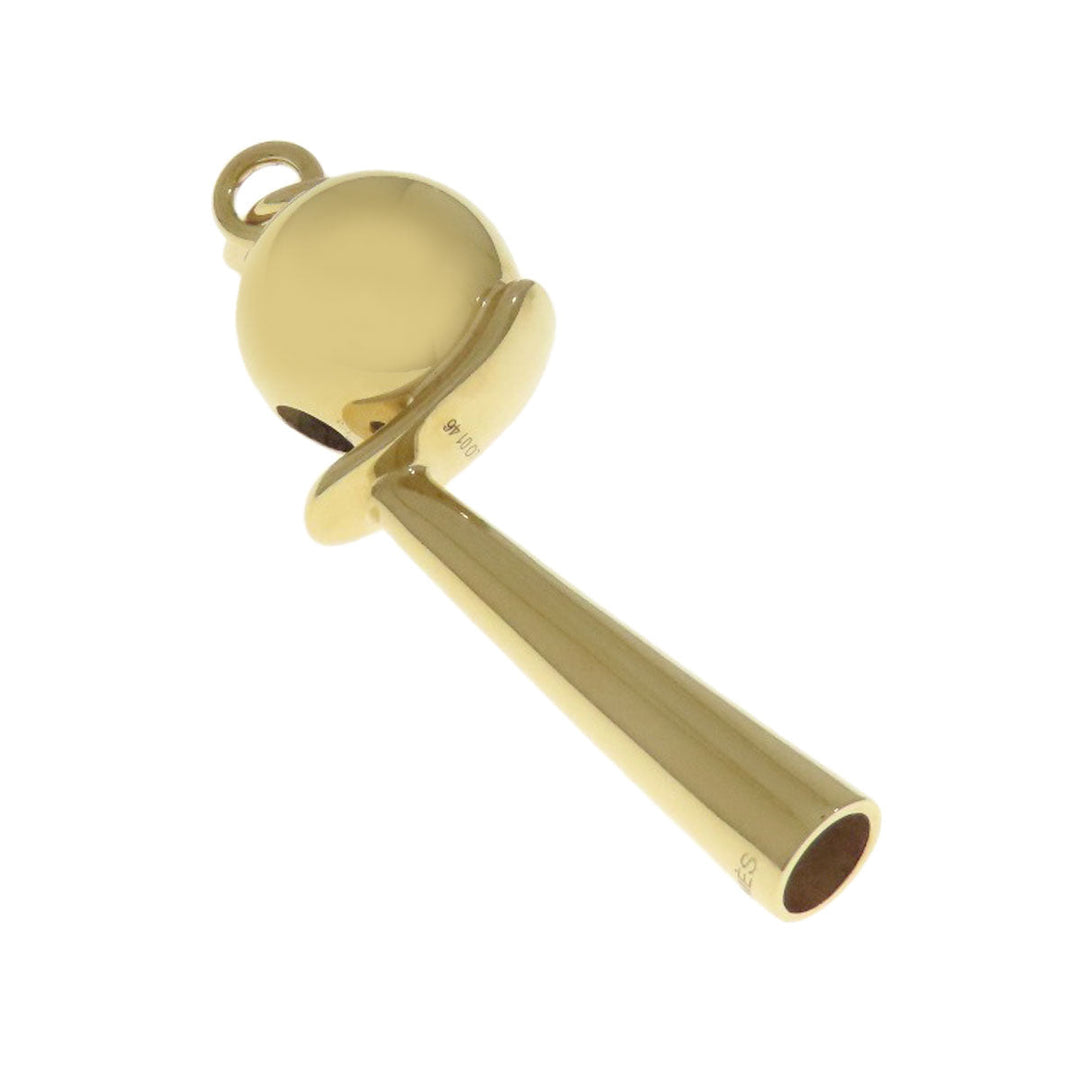 HERMES Pendant top Gold Plated gold Shifure Women Used Authentic