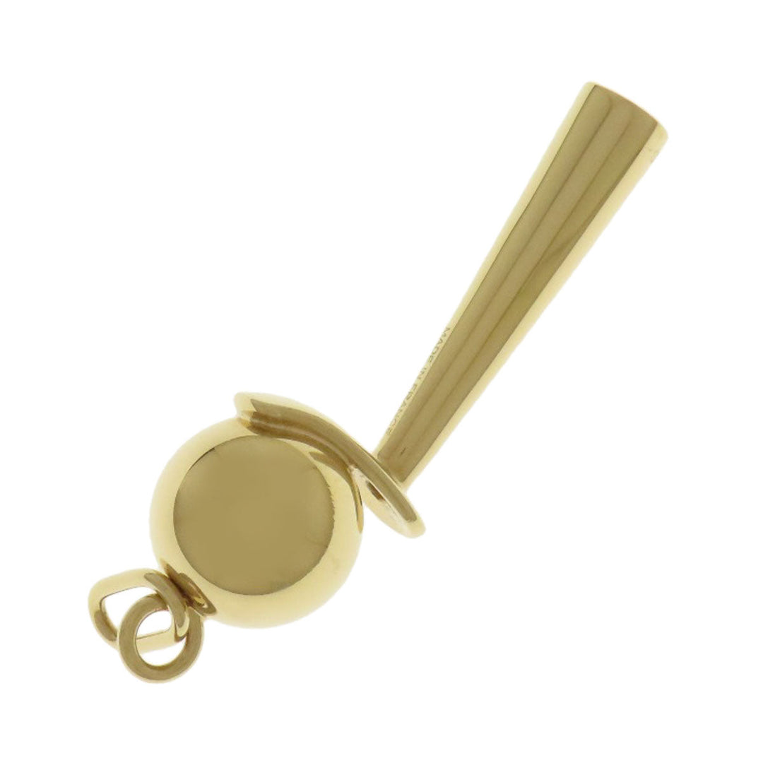 HERMES Pendant top Gold Plated gold Shifure Women Used Authentic