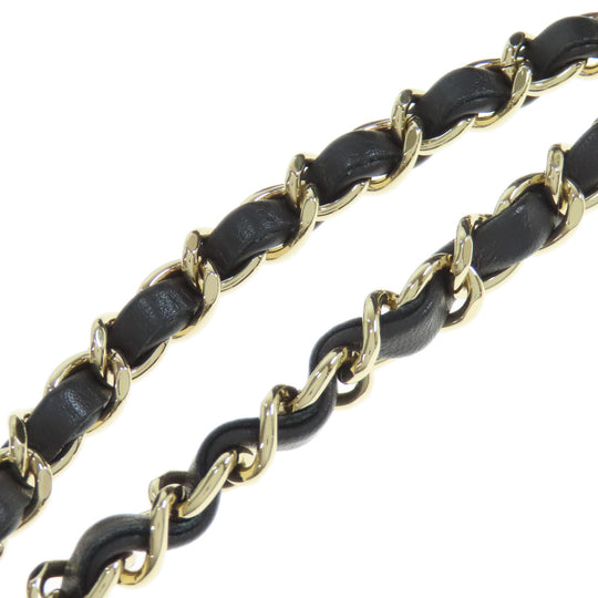 CHANEL Shoulder Bag lambskin black Matelasse Gold Metal Women Used Authentic