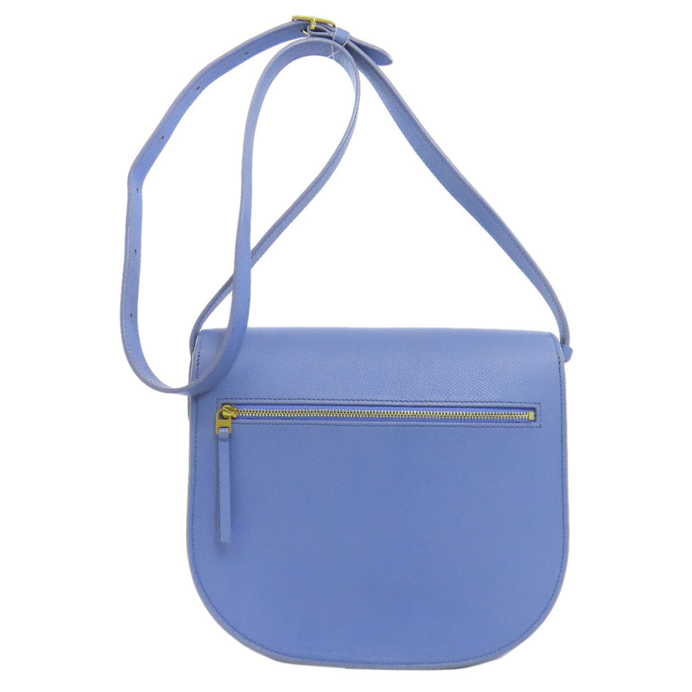 CELINE Shoulder Bag Calfskin Light blue logo