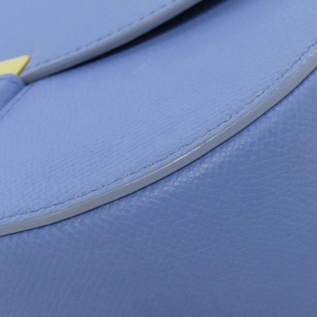 CELINE Shoulder Bag Calfskin Light blue logo