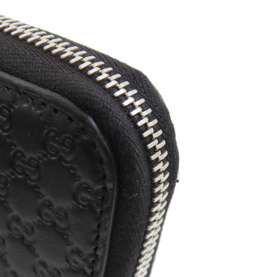 GUCCI Long Wallet Purse 544473 leather black Outlet GG Signature Micro Shima mens(Unisex) Used Authentic