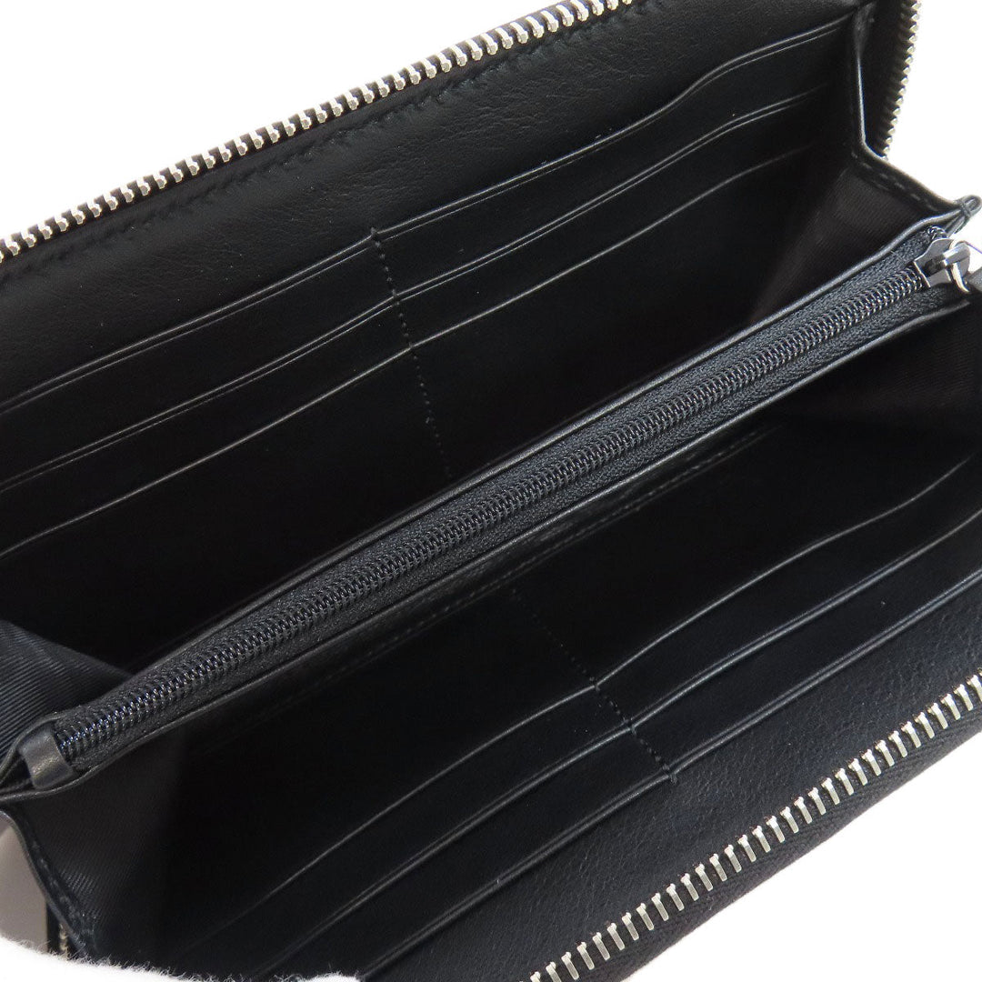 GUCCI Long Wallet Purse 544473 leather black Outlet GG Signature Micro Shima mens(Unisex) Used Authentic