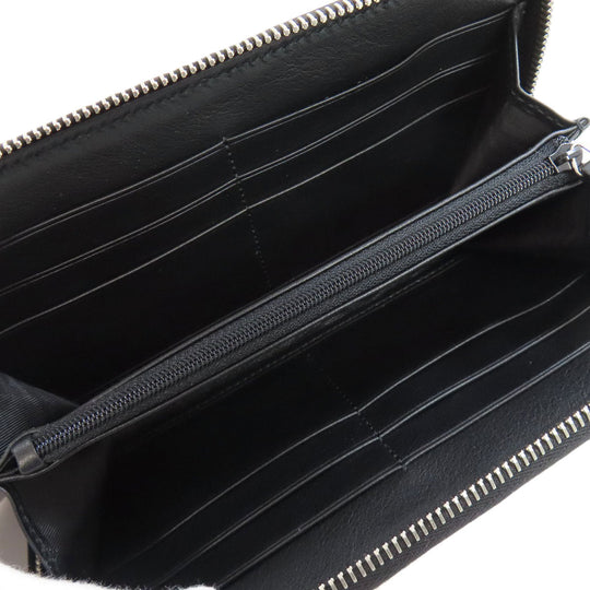 GUCCI Long Wallet Purse 544473 leather black Outlet GG Signature Micro Shima mens(Unisex) Used Authentic