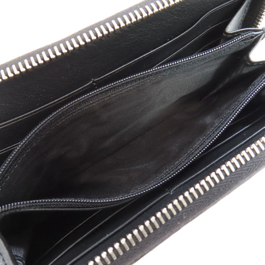 GUCCI Long Wallet Purse 544473 leather black Outlet GG Signature Micro Shima mens(Unisex) Used Authentic