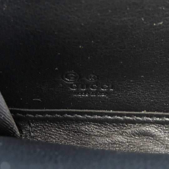 GUCCI Long Wallet Purse 544473 leather black Outlet GG Signature Micro Shima mens(Unisex) Used Authentic
