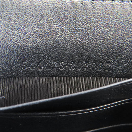 GUCCI Long Wallet Purse 544473 leather black Outlet GG Signature Micro Shima mens(Unisex) Used Authentic