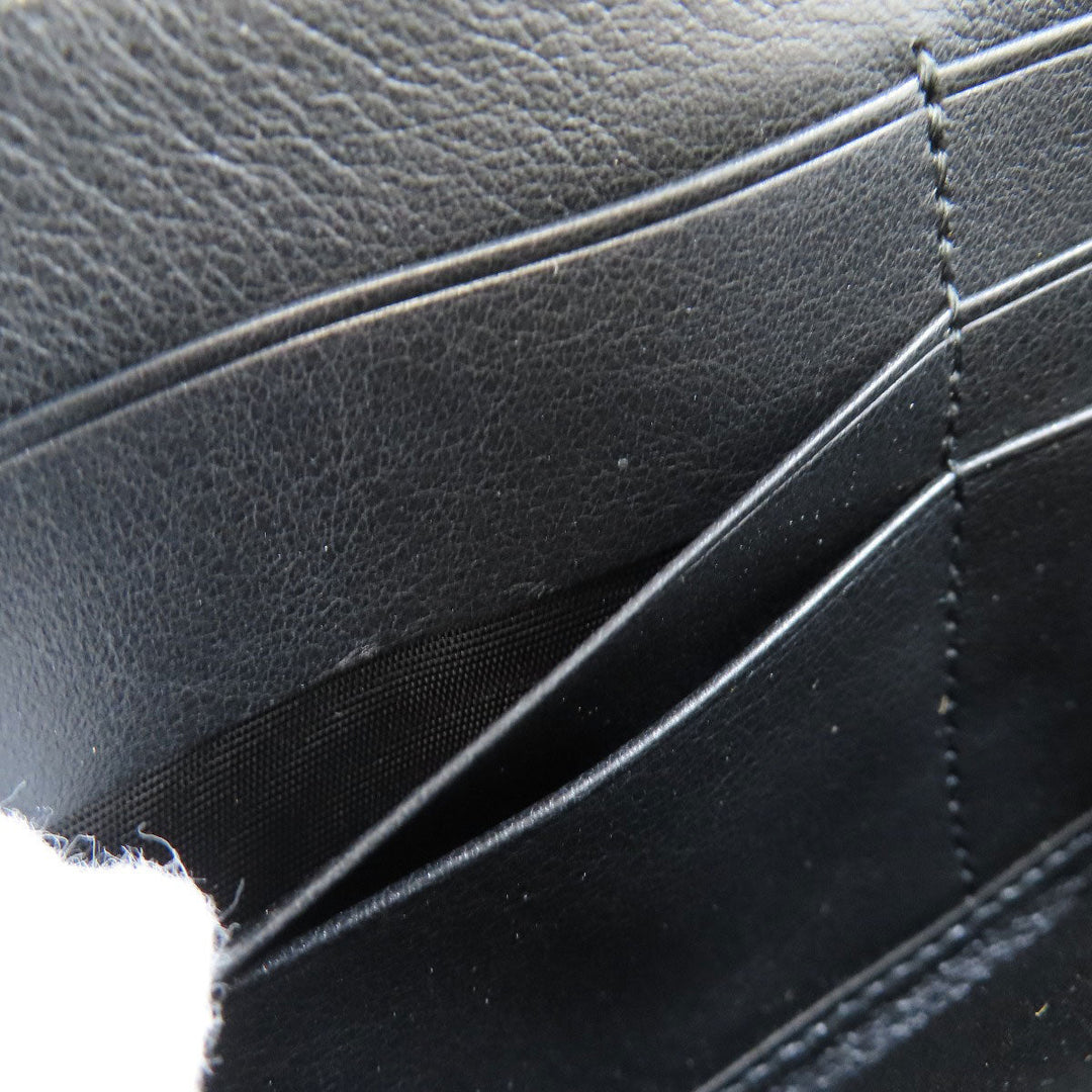 GUCCI Long Wallet Purse 544473 leather black Outlet GG Signature Micro Shima mens(Unisex) Used Authentic