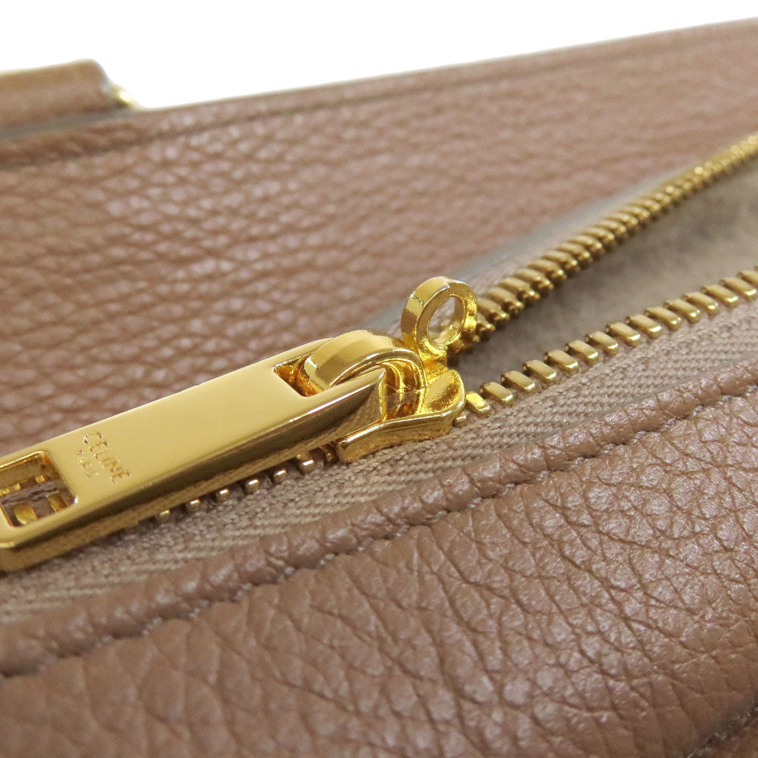 CELINE Tote Bag leather beige Caba de France Medium 2WAY Women Used Authentic