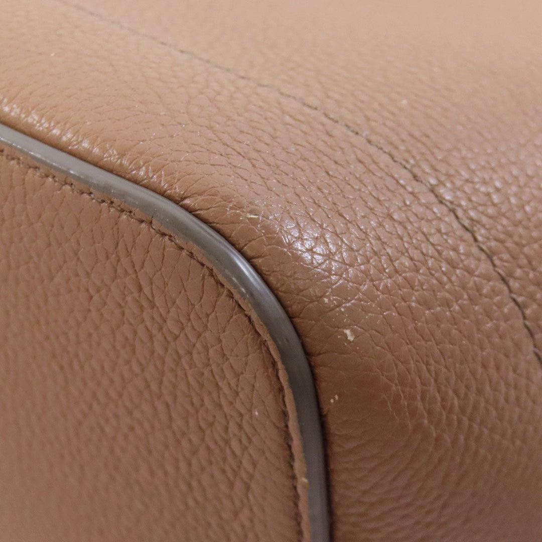 CELINE Tote Bag leather beige Caba de France Medium 2WAY Women Used Authentic