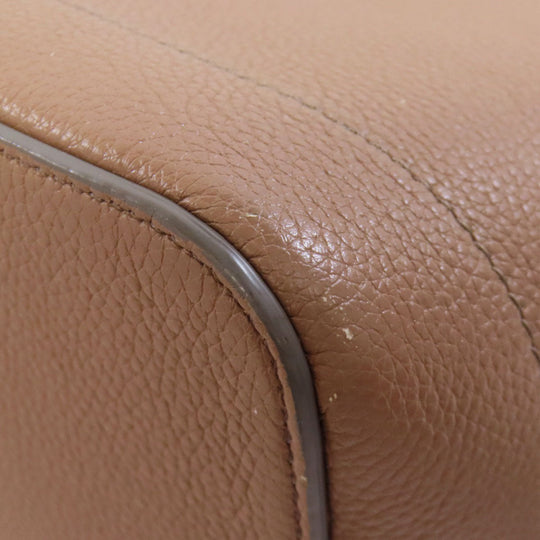 CELINE Tote Bag leather beige Caba de France Medium 2WAY Women Used Authentic