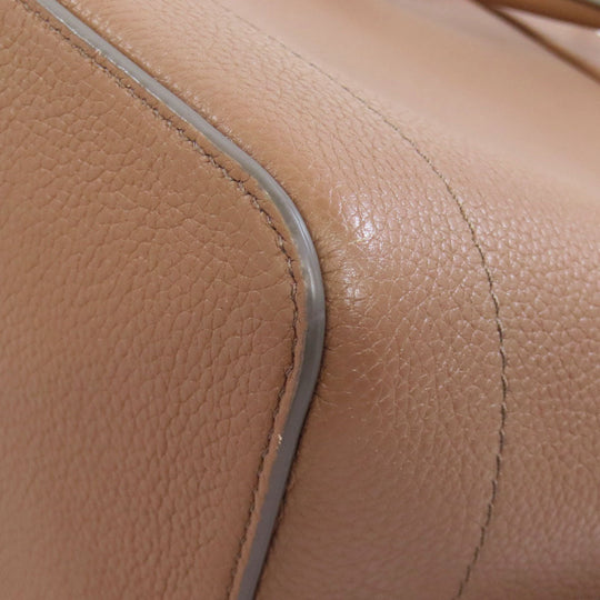 CELINE Tote Bag leather beige Caba de France Medium 2WAY Women Used Authentic