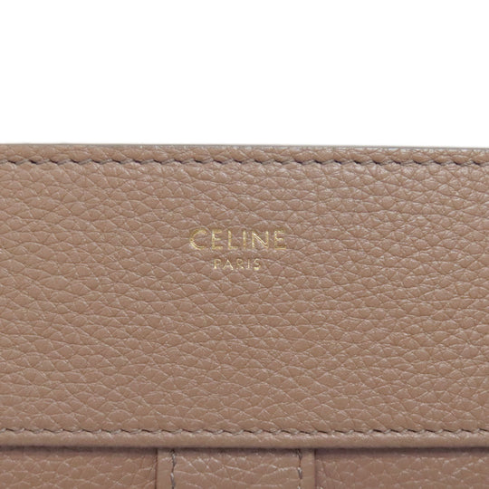 CELINE Tote Bag leather beige Caba de France Medium 2WAY Women Used Authentic