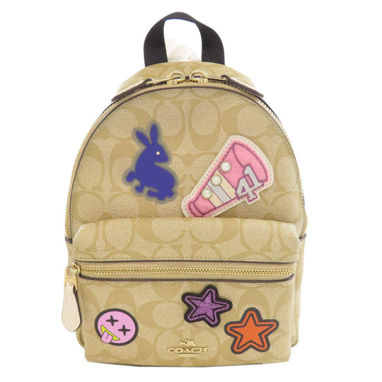 COACH Backpack F20909 PVC beige Stickers, Patches, Signature
