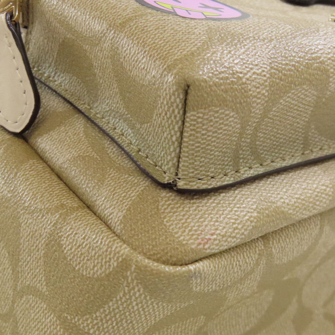 COACH Backpack F20909 PVC beige Stickers, Patches, Signature