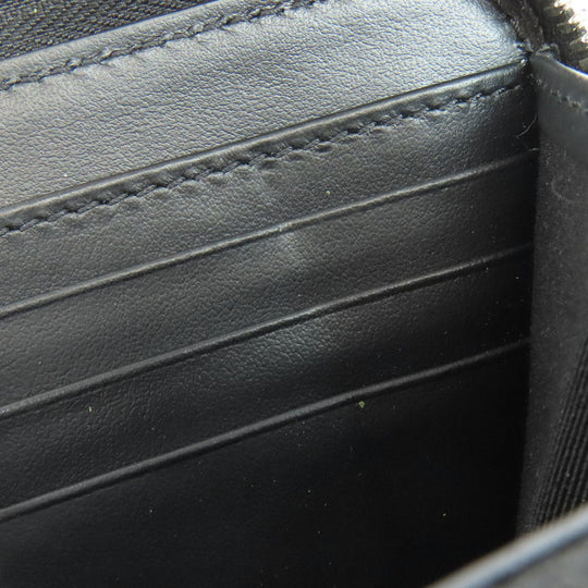 BURBERRY Long Wallet Purse leather black Chain motif Women(Unisex) Used Authentic