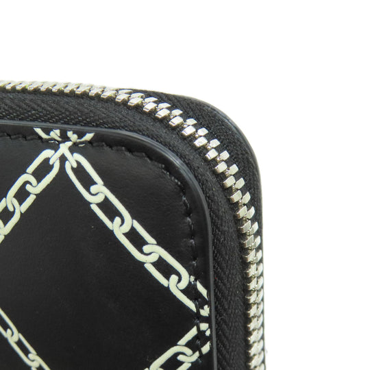 BURBERRY Long Wallet Purse leather black Chain motif Women(Unisex) Used Authentic