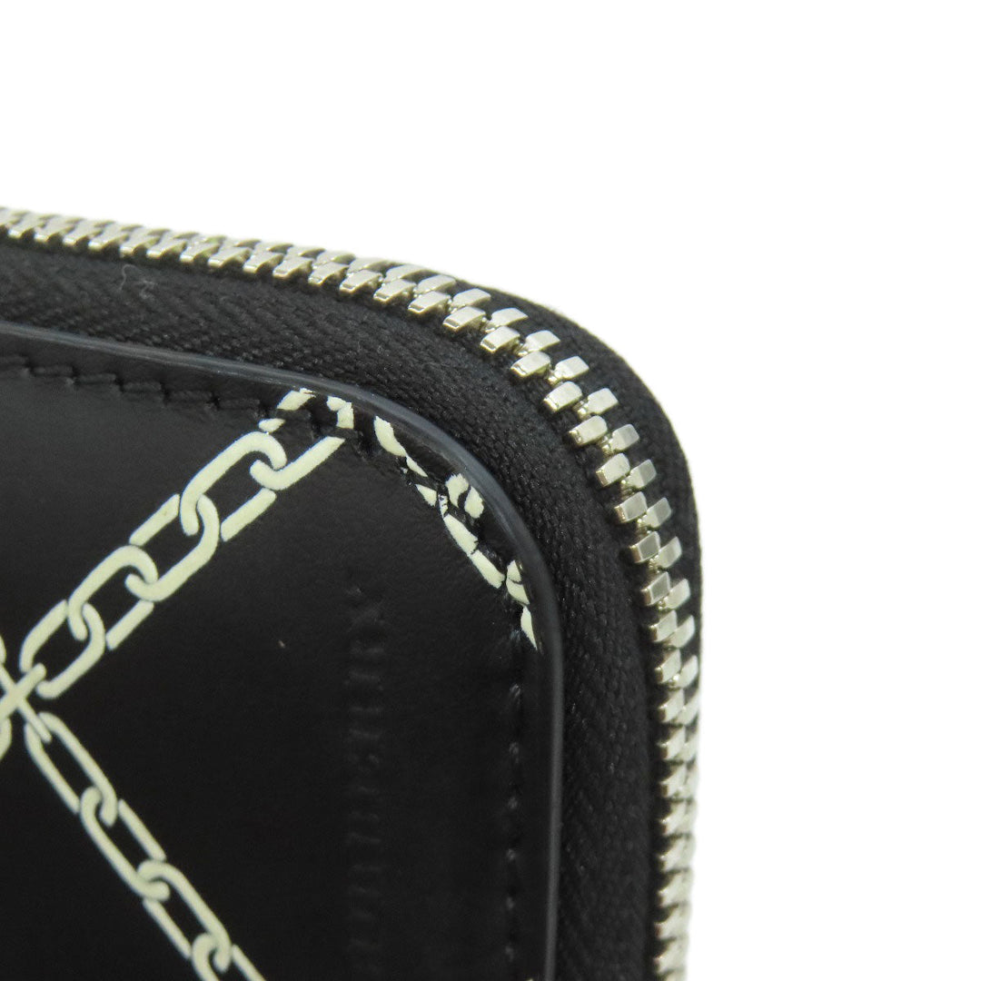 BURBERRY Long Wallet Purse leather black Chain motif Women(Unisex) Used Authentic