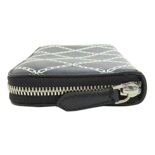 BURBERRY Long Wallet Purse leather black Chain motif Women(Unisex) Used Authentic