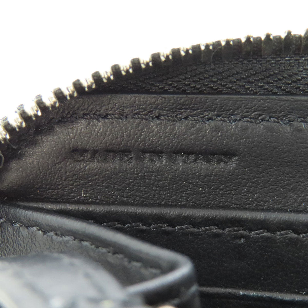 BURBERRY Long Wallet Purse leather black Chain motif Women(Unisex) Used Authentic